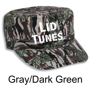 Lid Tunes Gray Camo Military Style Cap